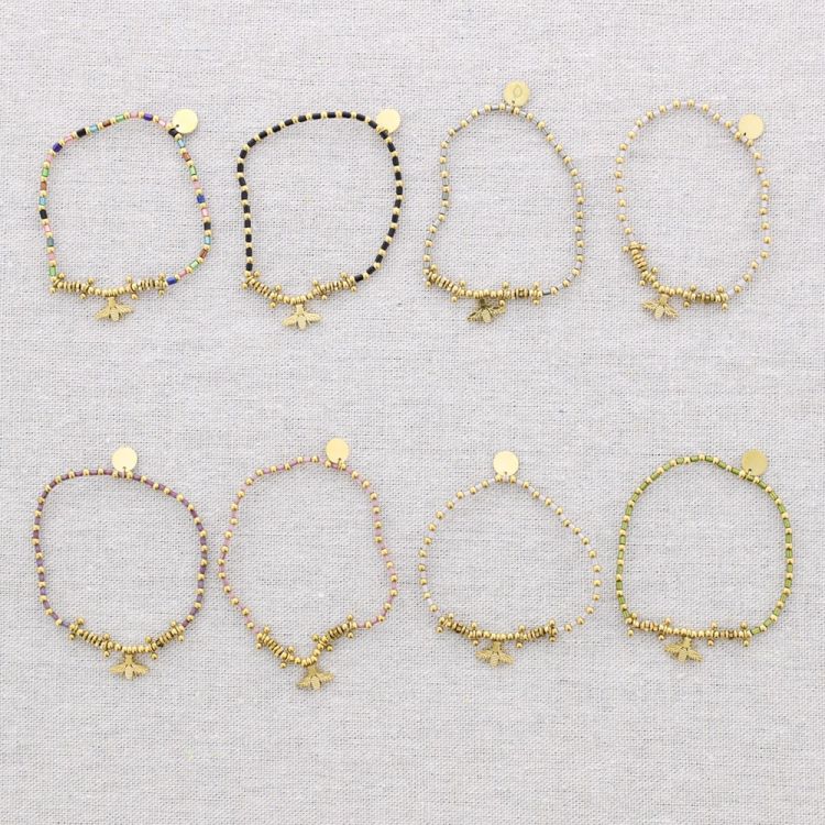 LITTLE BEE STEEL BEADS ELASTIC BRACELET 2