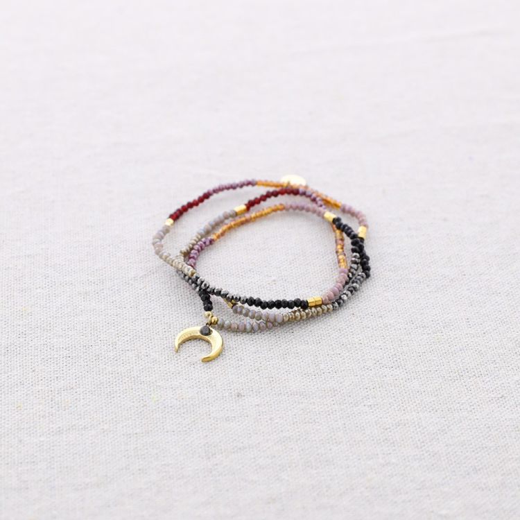 STEEL ELASTIC BRACELET BEADS HORN PENDANT 2
