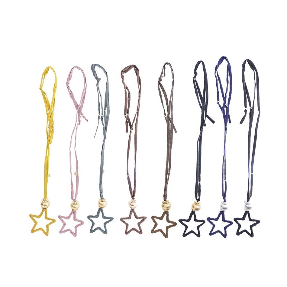 LONG NECKLACE PENDANT STAR TUBE BOW