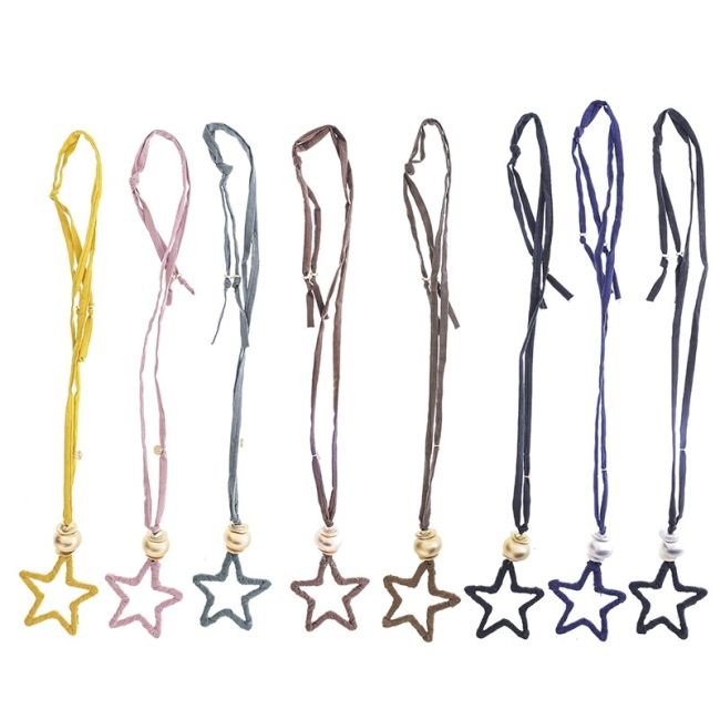 LONG NECKLACE PENDANT STAR TUBE BOW