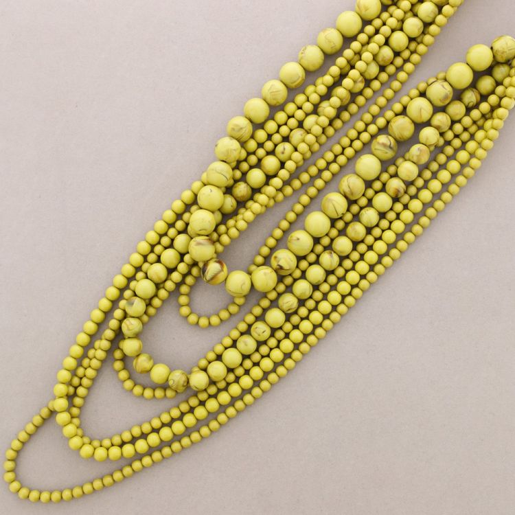 MULTIROW RESIN BALLS NECKLACE