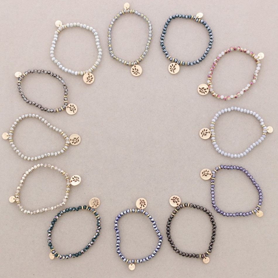 ELASTIC BRACELET WITH FACETED CRYSTALS 4MM