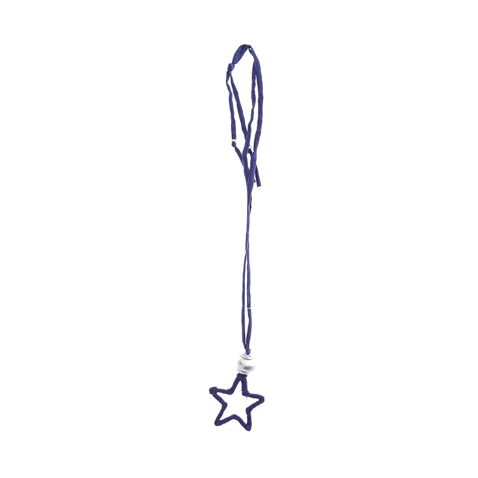 COLLAR LARGO COLGANTE ESTRELLA TUBO LAZO