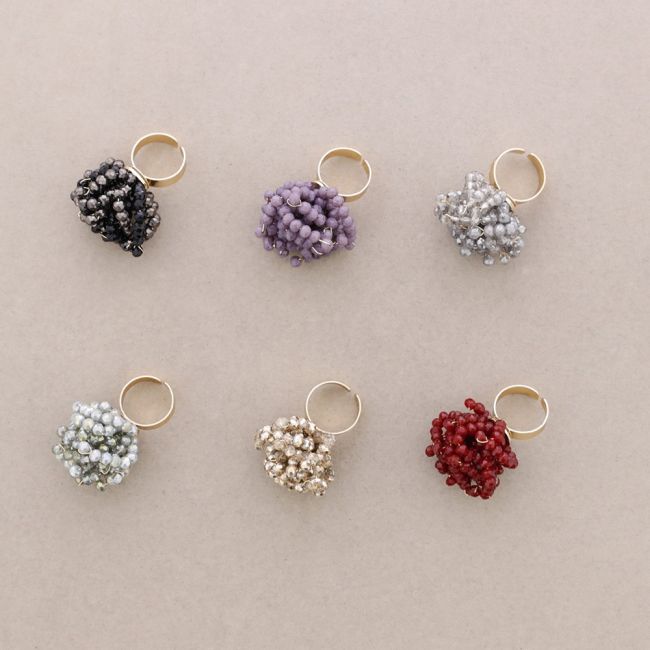 ANILLO FLOR AJUSTABLE CRISTALES FACETADOS
