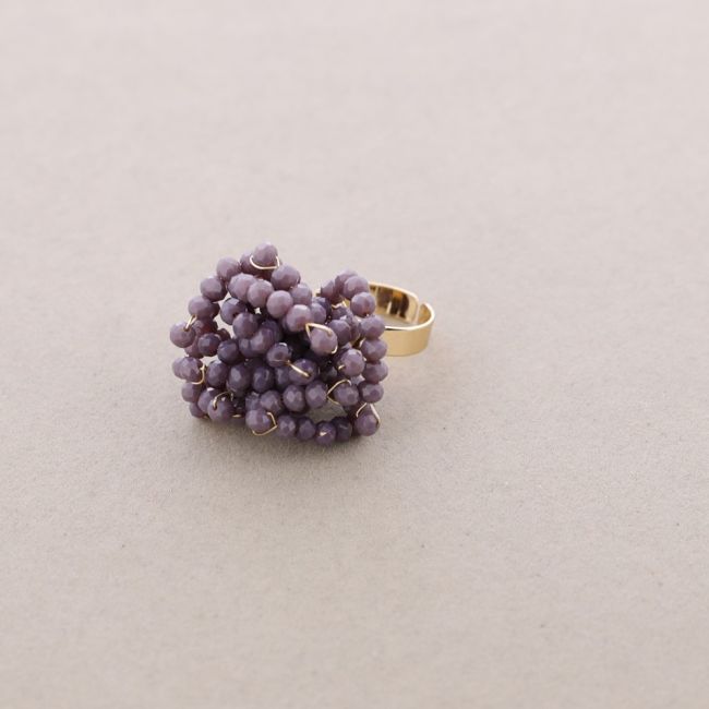 ANILLO FLOR AJUSTABLE CRISTALES FACETADOS