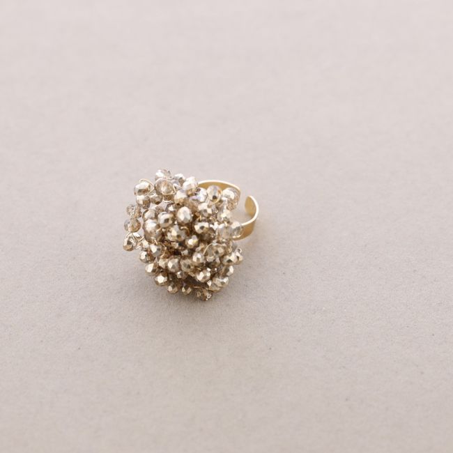ANILLO FLOR AJUSTABLE CRISTALES FACETADOS