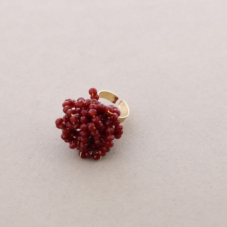 ANILLO FLOR AJUSTABLE CRISTALES FACETADOS