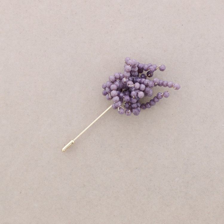 BROCHE AGUJA FLOR AJUSTABLE CRISTALES FACETADOS
