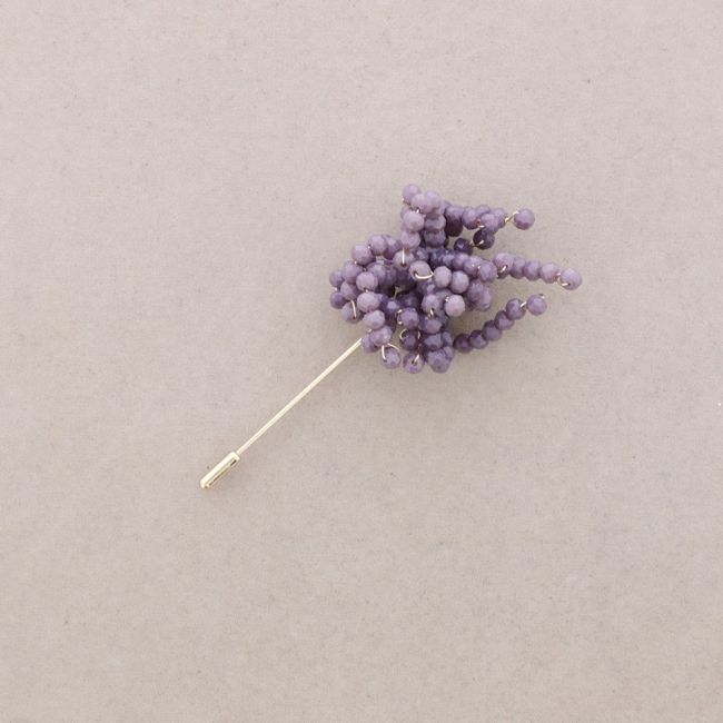 ADJUSTABLE FLOWER NEEDLE BROOCH FACETED CRYSTALS