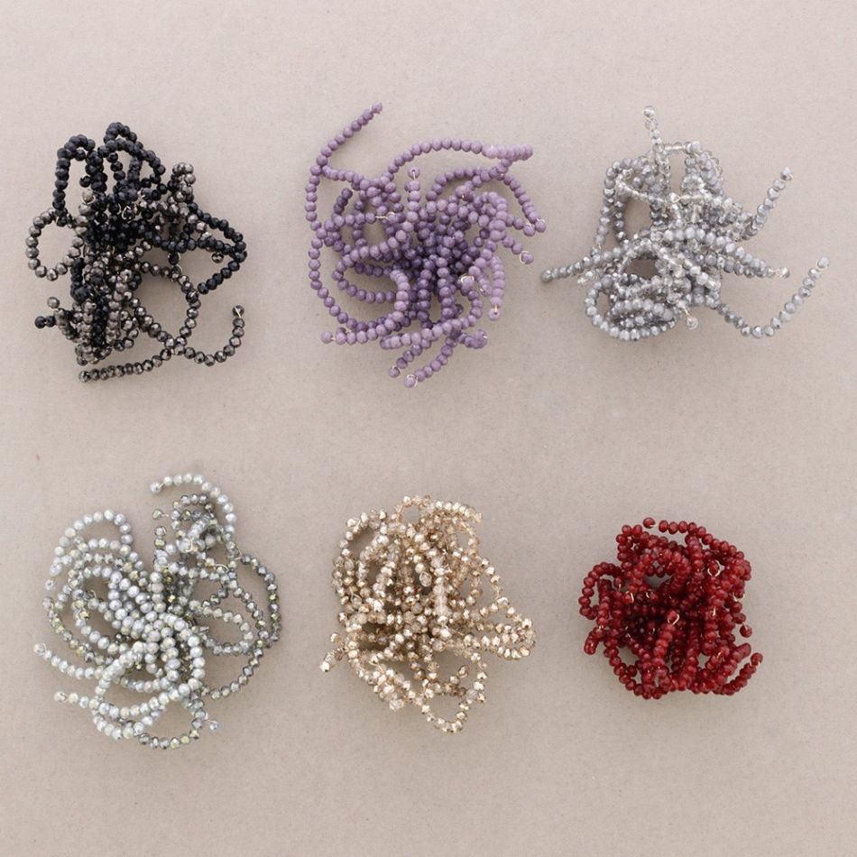 BROCHE FLOR AJUSTABLE CRISTALES FACETADOS