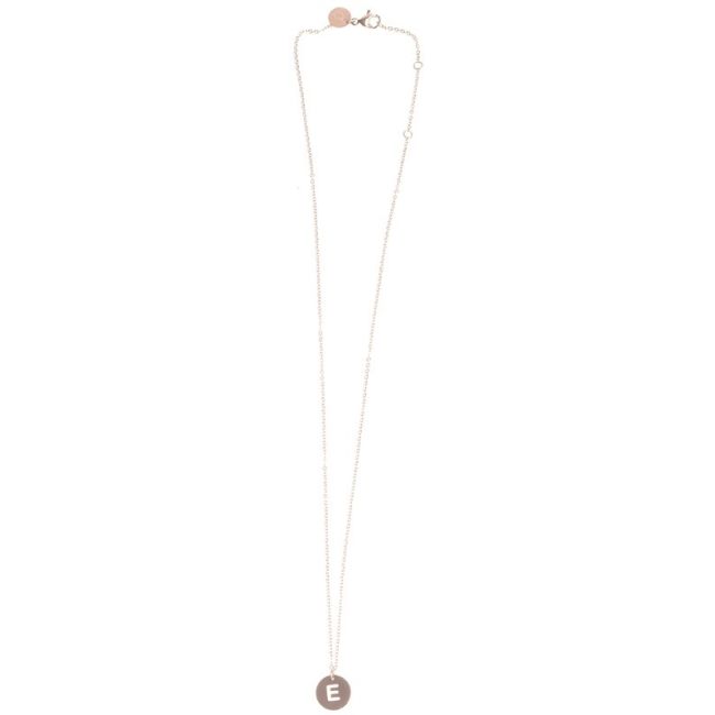STEEL PLATE LETTER E SHORT NECKLACE