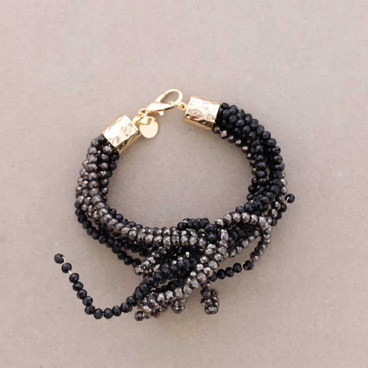 PULSERA FLOR AJUSTABLE CRISTALES FACETADOS