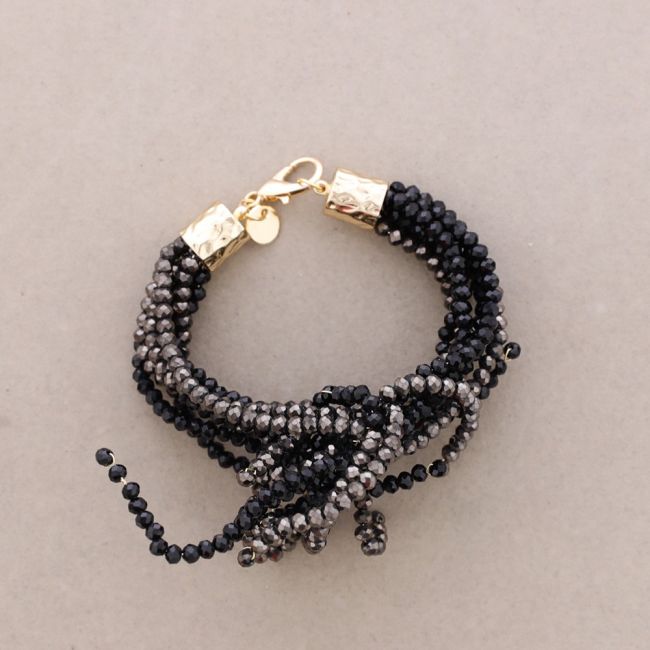 PULSERA FLOR AJUSTABLE CRISTALES FACETADOS