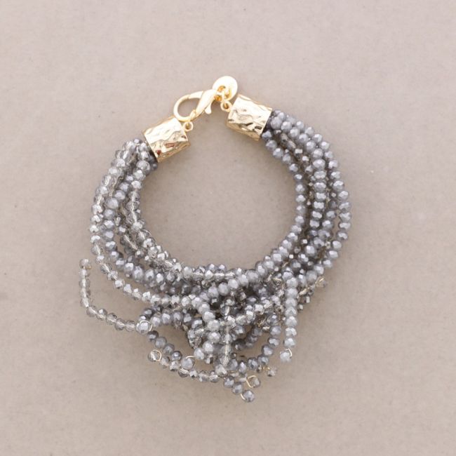 PULSERA FLOR AJUSTABLE CRISTALES FACETADOS