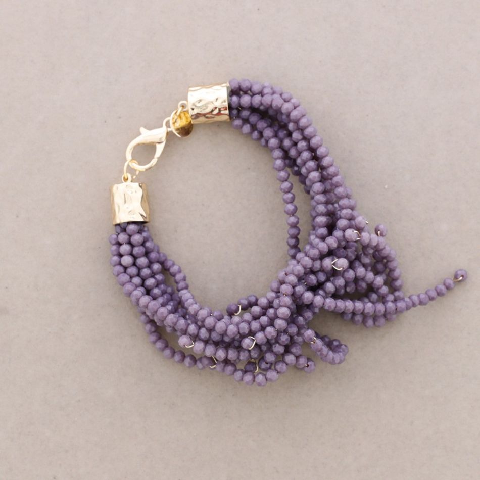 PULSERA FLOR AJUSTABLE CRISTALES FACETADOS