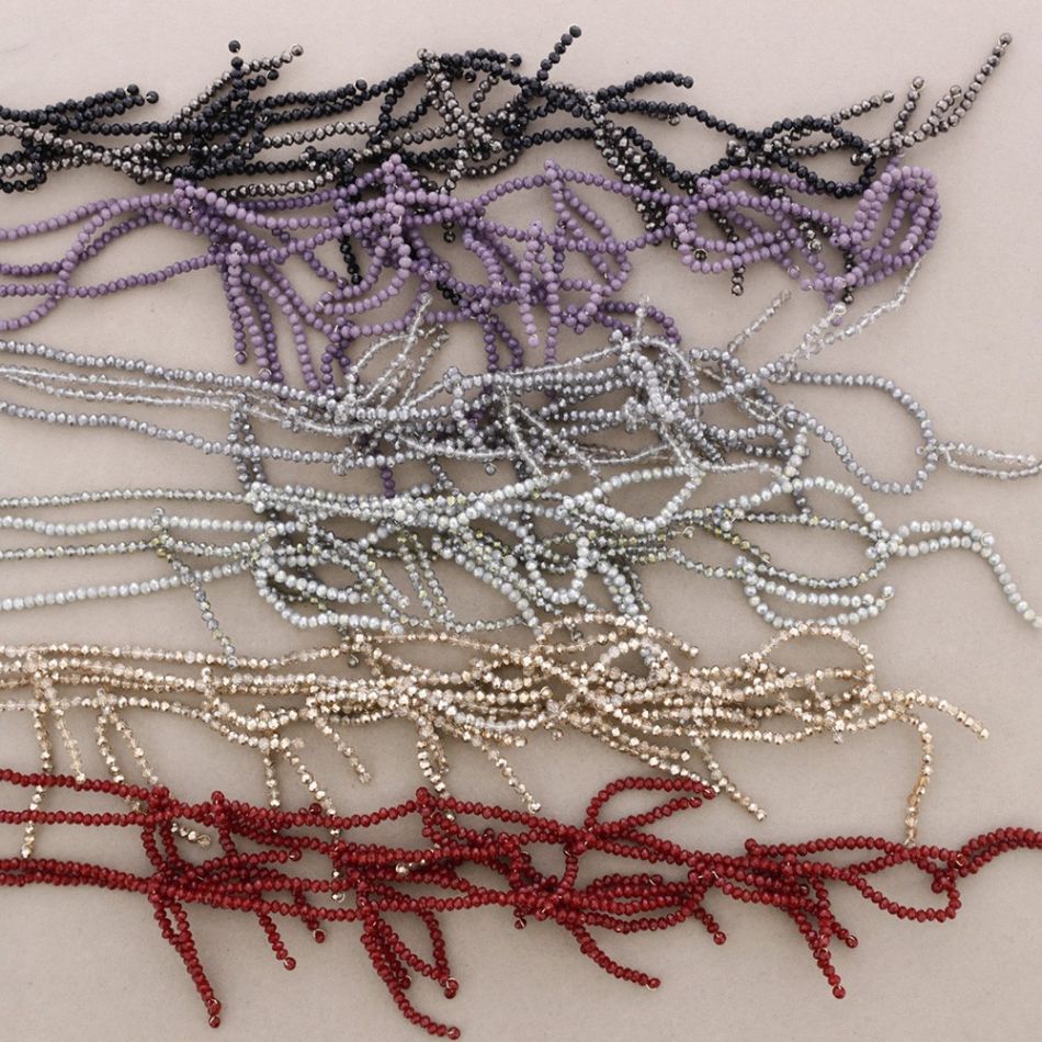 COLLAR LARGO DOBLE TIRAS CRISTALES FACETADOS