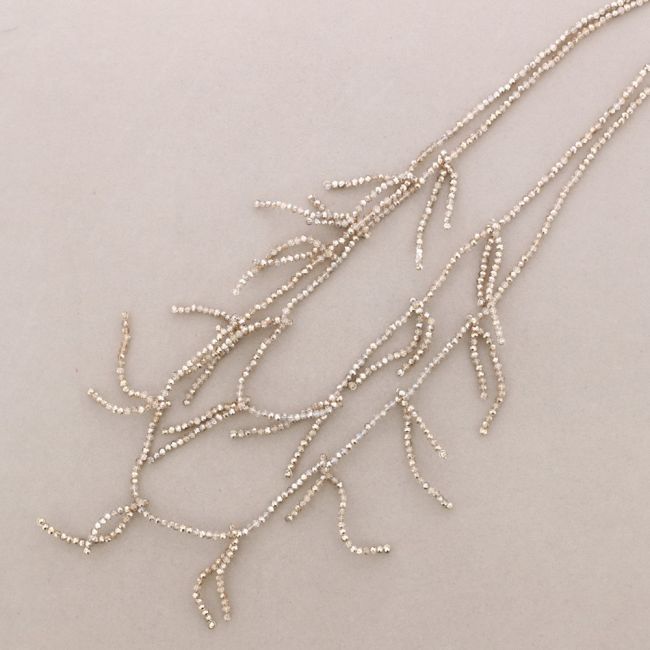 LONG DOUBLE STRIP NECKLACE WITH FACETED CRYSTALS