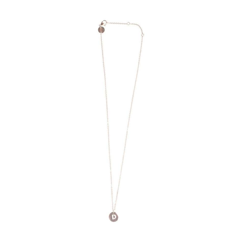 STEEL PLATE LETTER D SHORT NECKLACE