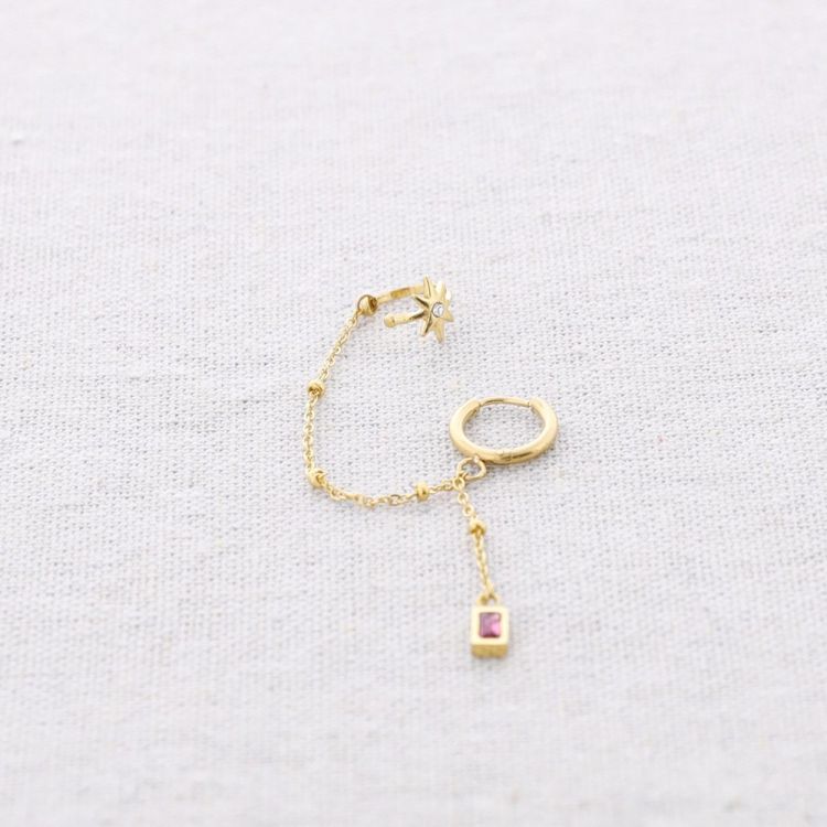 ZIRCONIA STEEL CLIMBING EARRINGS