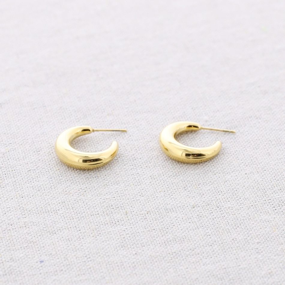 STEEL IRREGULAR HOOP EARRINGS