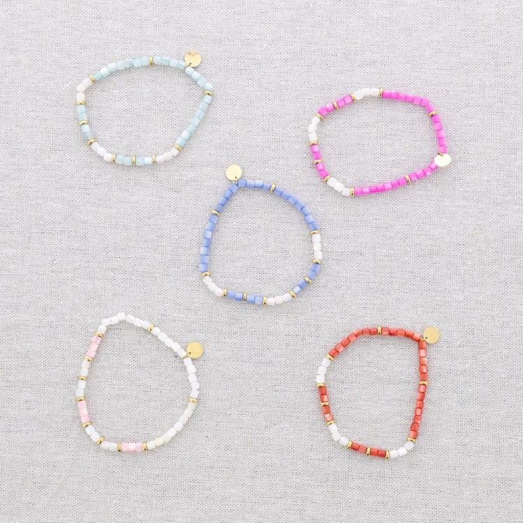 STEEL BRACELET WITH NACRE STONES 2