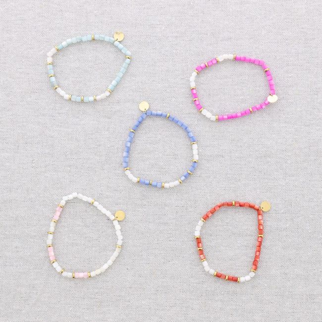 PULSERA ACERO PIEDRAS NÁCAR