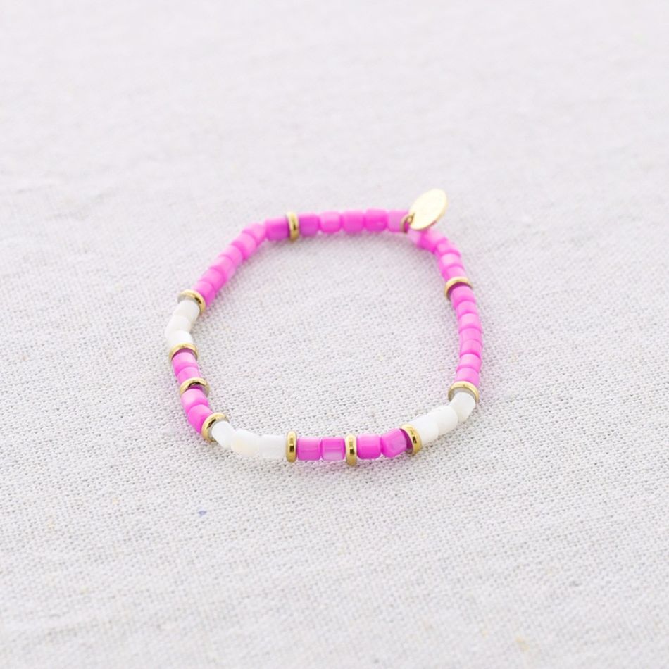 PULSERA ACERO PIEDRAS NÁCAR
