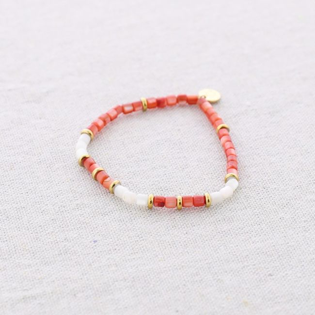 PULSERA ACERO PIEDRAS NÁCAR