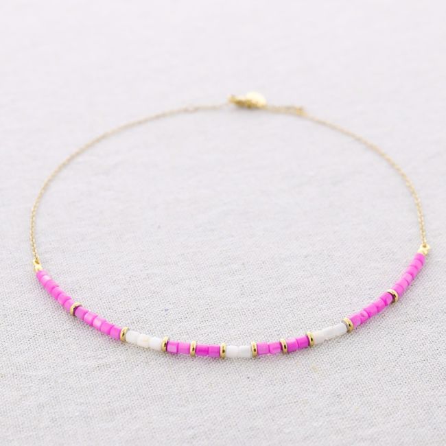NACRE STONE STEEL NECKLACE