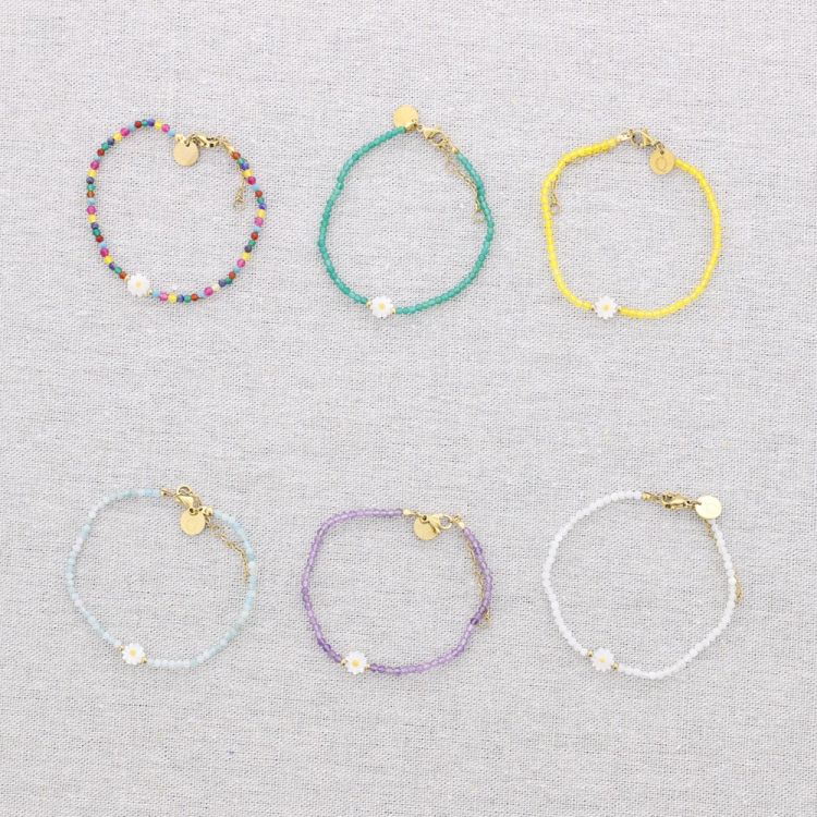 PULSERA ACERO PIEDRAS MARGARITA NÁCAR 2