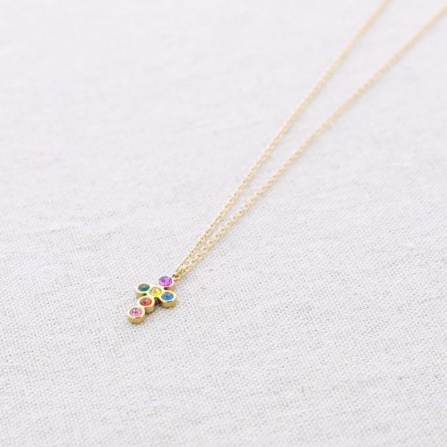 CRYSTAL CROSS STEEL CHOKER