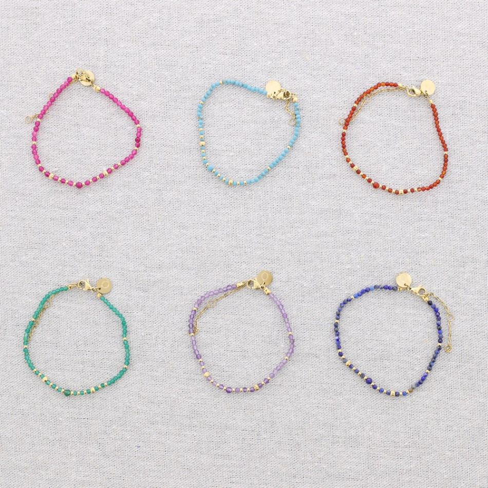 PULSERA ACERO PIEDRAS NÁCAR
