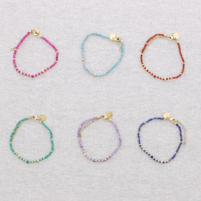 PULSERA ACERO PIEDRAS NÁCAR
