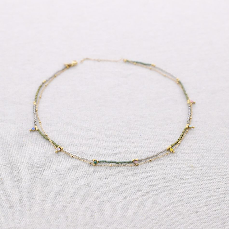 STEEL DOUBLE BEADS MIYUKI NECKLACE