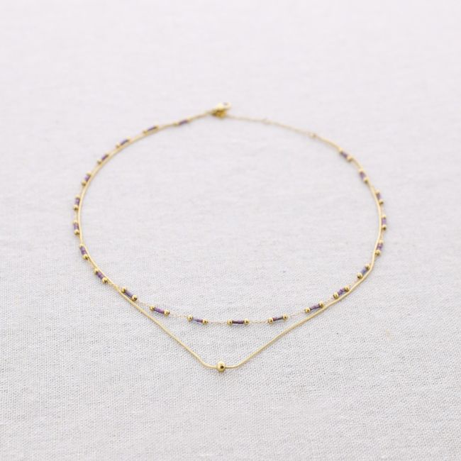 STEEL DOUBLE BEAD NECKLACE