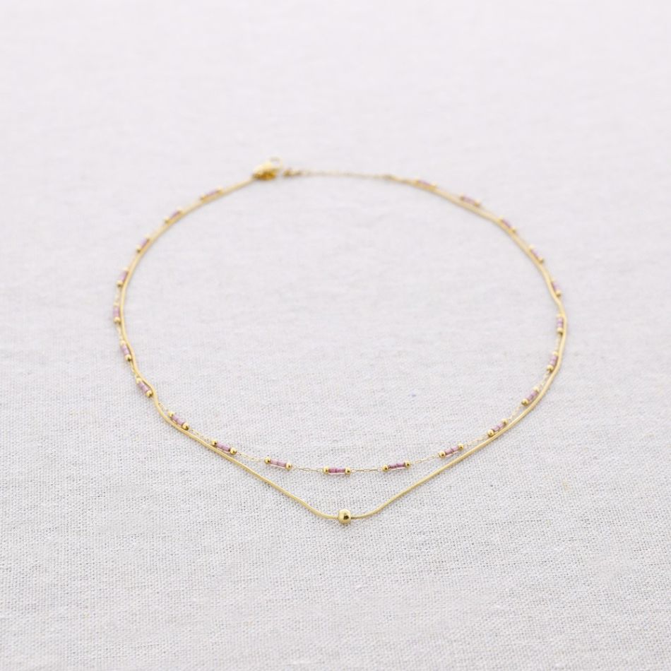 STEEL DOUBLE BEAD NECKLACE