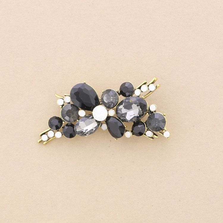 BROCHE RAMA METAL CRISTALES MULTICOLOR