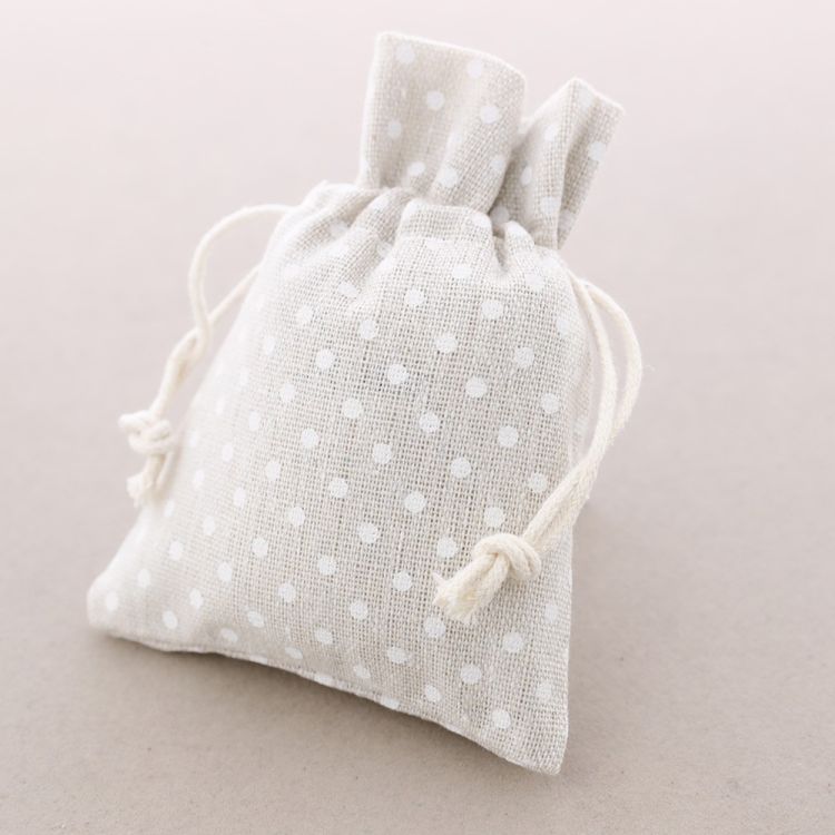 DOTS LINEN BAGS 10*13,5CM 50 PCS
