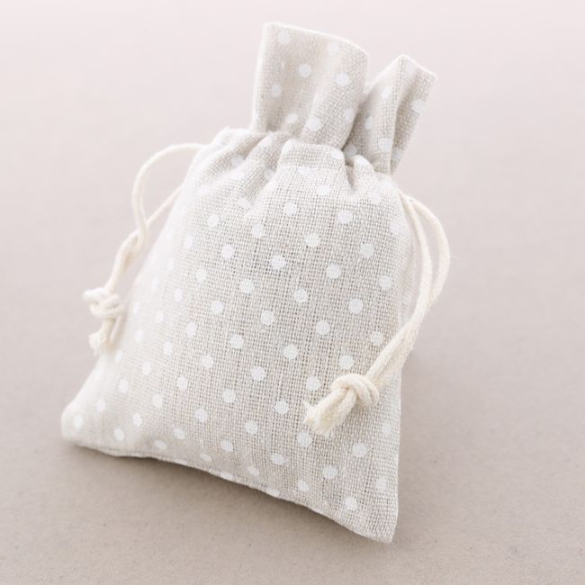 DOTS LINEN BAGS 10*13,5CM 50 PCS