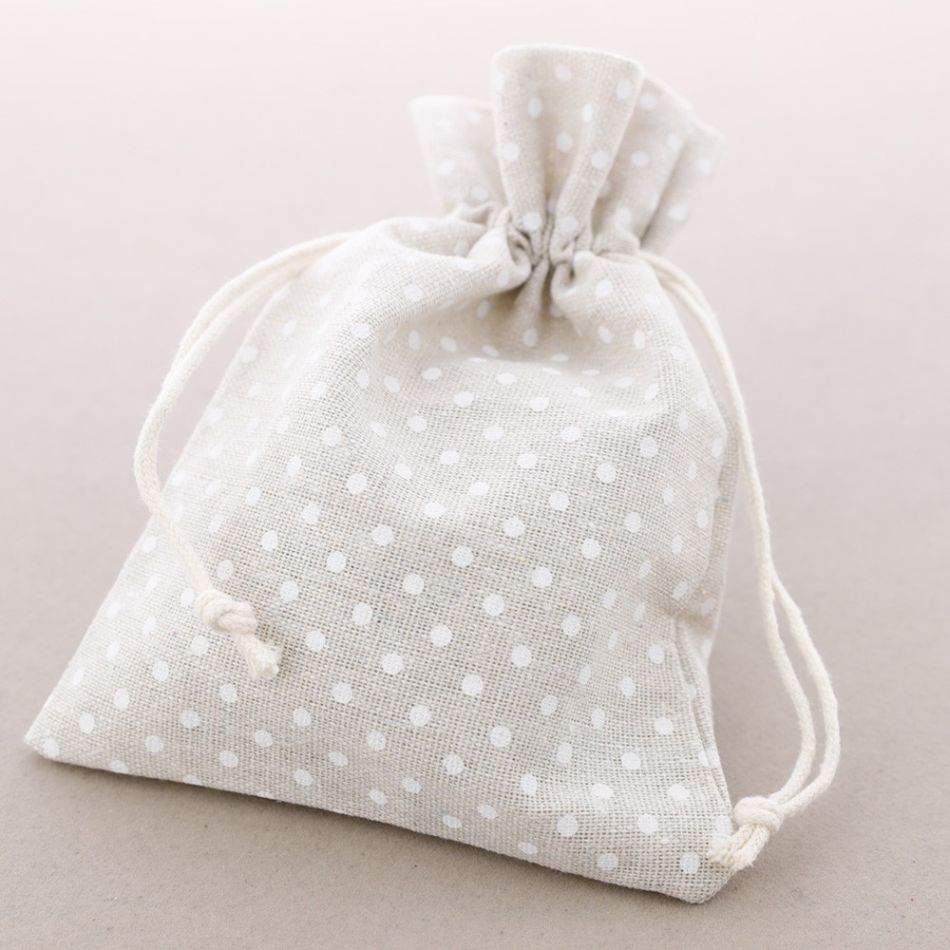 DOTS LINEN BAGS 13*18CM 25 PCS