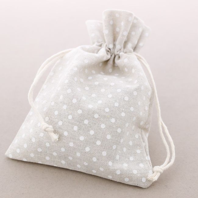 DOTS LINEN BAGS 13*18CM 25 PCS