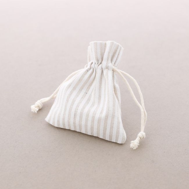 STRIPED LINEN BAGS 8*10CM 50 PCS