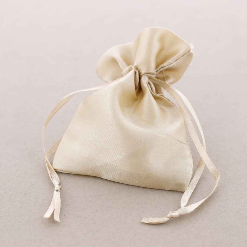 BOLSITAS SATIN TAUPE 8*10,5CM 50 PCS