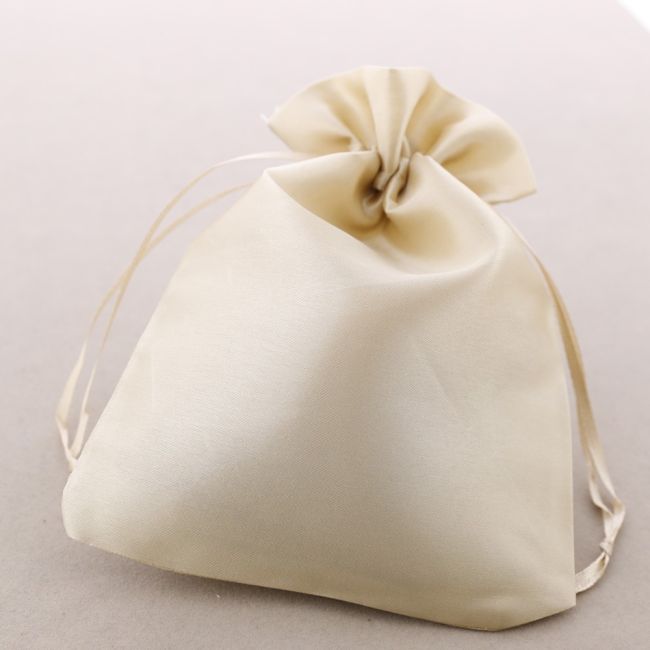 SATIN TAUPE BAGS 13*18CM 25 PCS