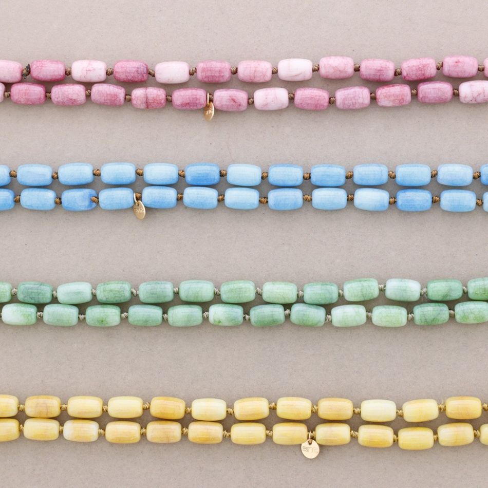 LONG NECKLACE KNOTS STONES 1.2M