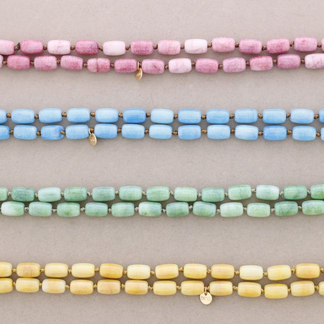 LONG NECKLACE KNOTS STONES 1.2M