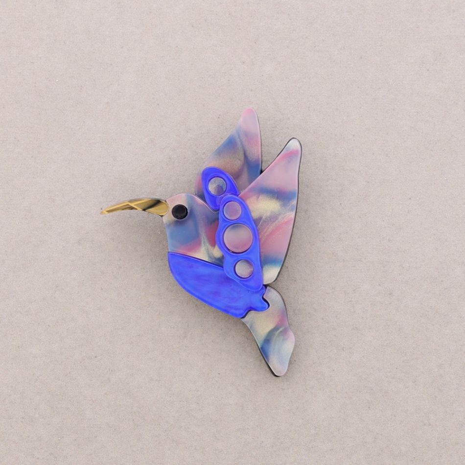 BROCHE AVE TROPICAL RESINA