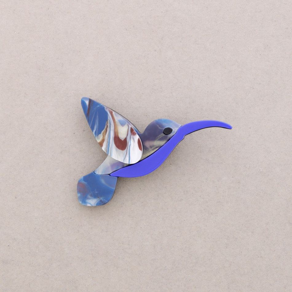 RESIN TROPICAL BIRD BROOCH