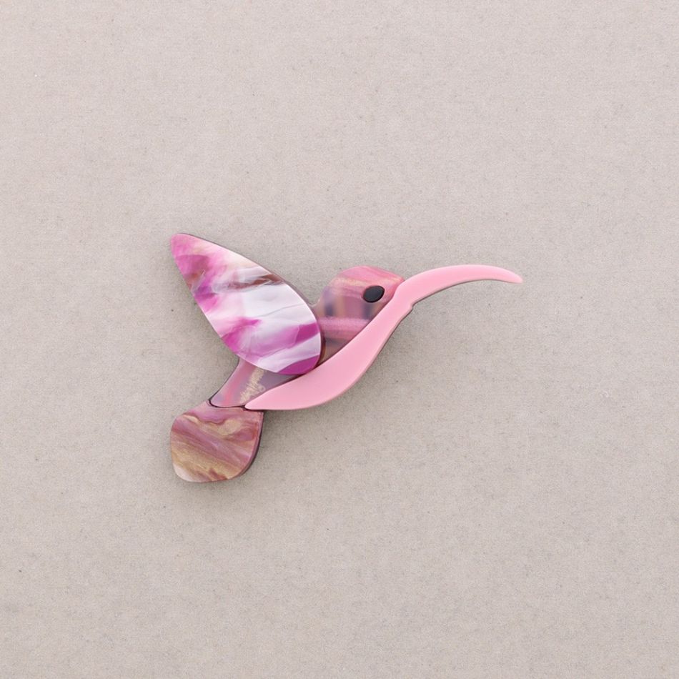 RESIN TROPICAL BIRD BROOCH