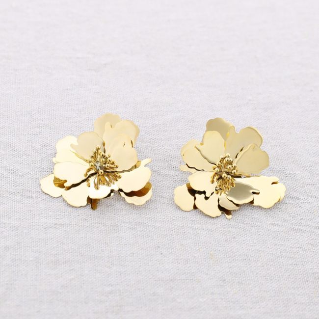 PENDIENTES ACERO FLOR